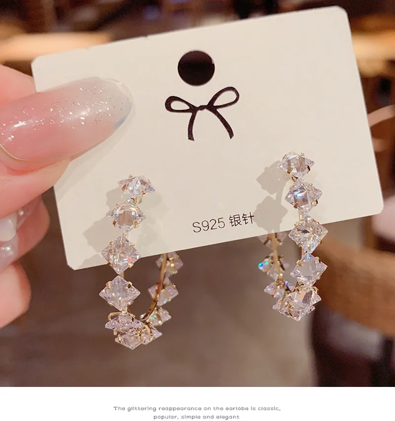 Women's Korean Style Shiny Hoop Earrings