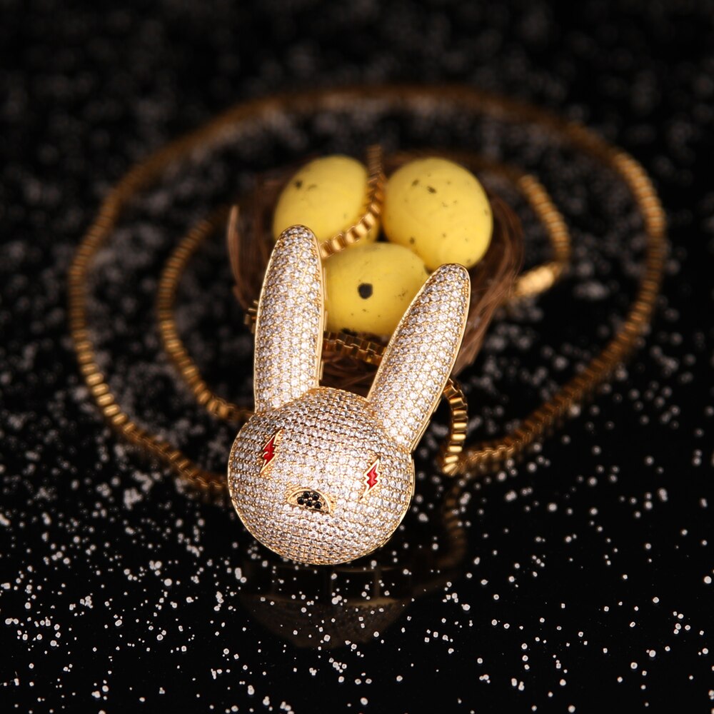 Women's Crystal Bunny Pendant Necklace