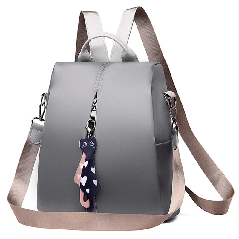 Women's Small Backpack with Cat Pendant