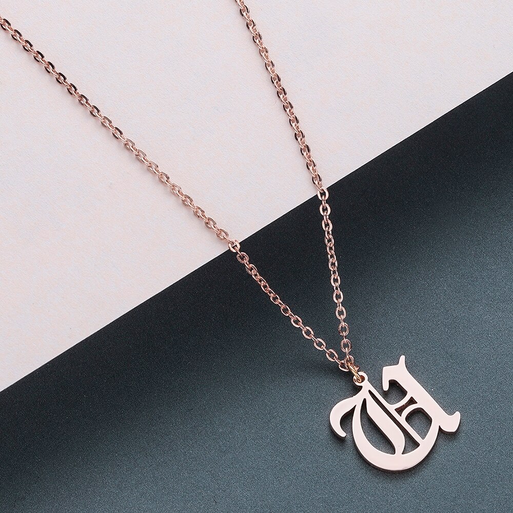 Men's Gothic Letter Shaped Pendant Necklace