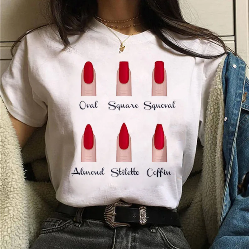 Women's Nail Printed T-Shirt