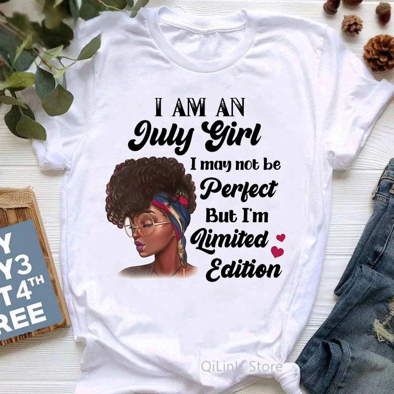 Women's Black Girl Printed T-Shirt