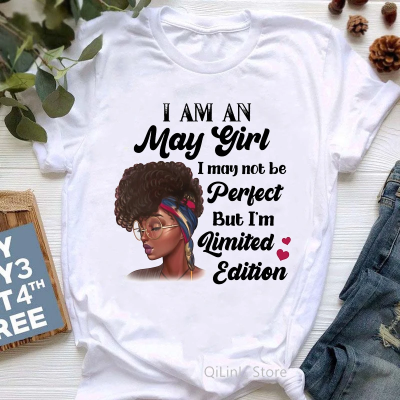 Women's Black Girl Printed T-Shirt