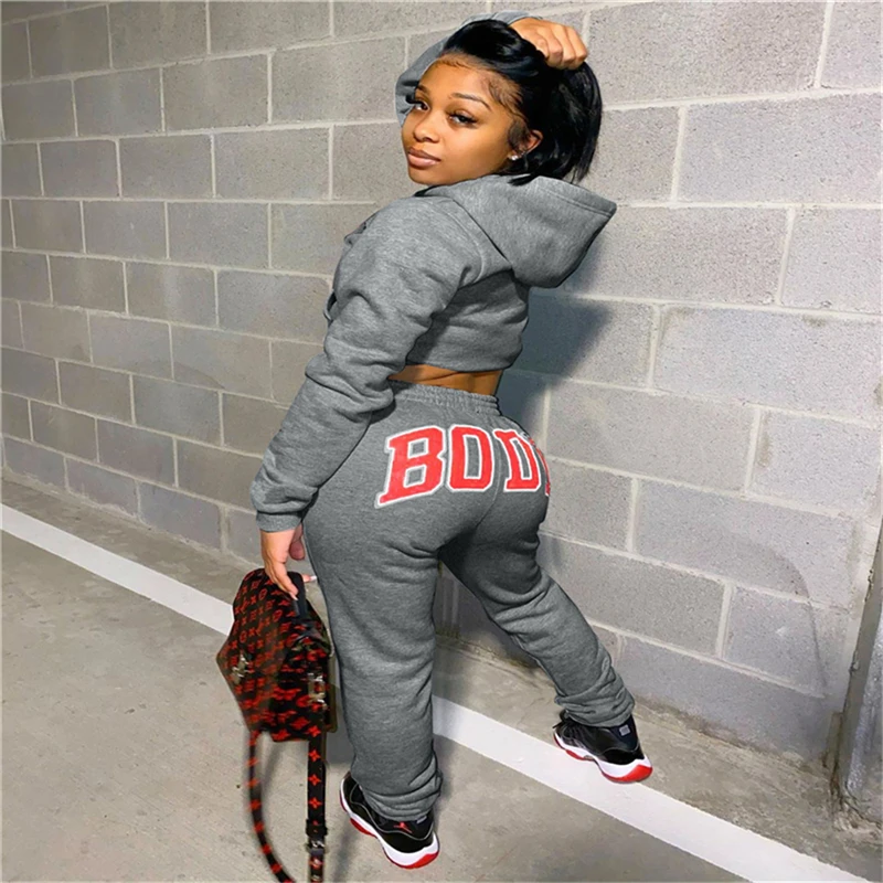 Women's Body Print Hoodie and Joggers Set