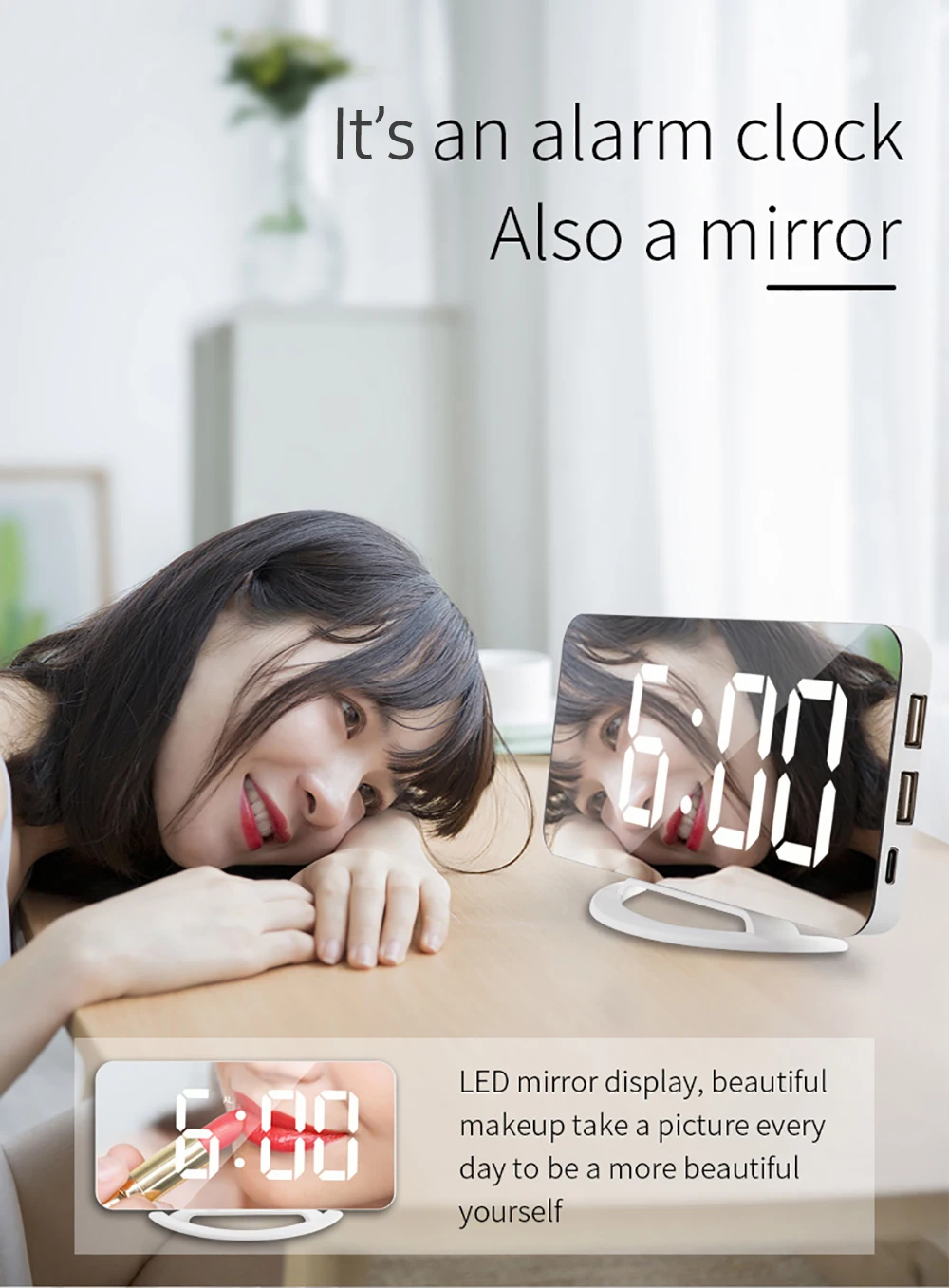 LED Mirror Digital Clock