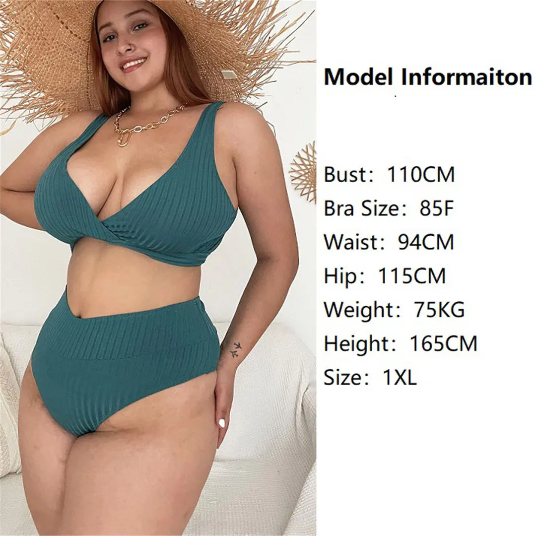 Women's Deep-V Plus Size Bikini Set